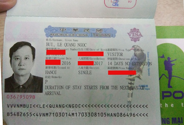 Visa Đài Loan